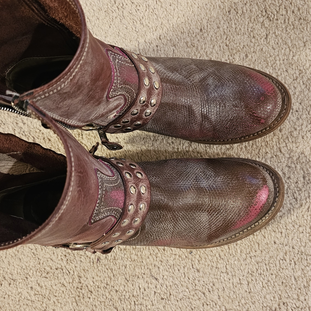 Freebird by Steven Fuschia Ramone Ankle Boots